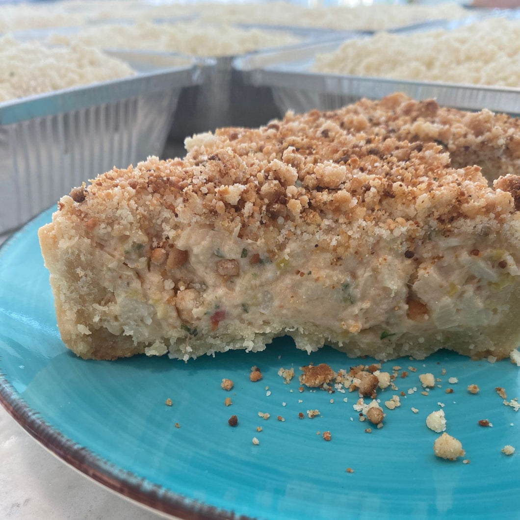 Leeks and heart of palm Pie (Empadão de palmito com alho poró)